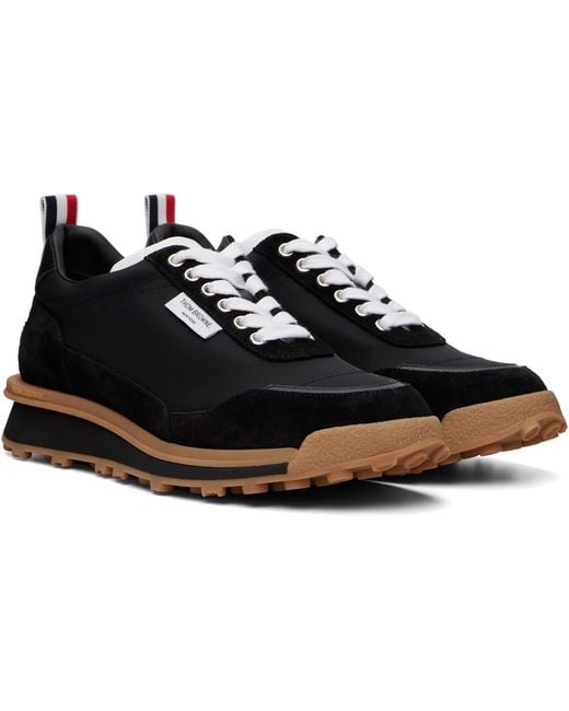 Thom Browne Black Tech Nylon Alumni Sneakers for men