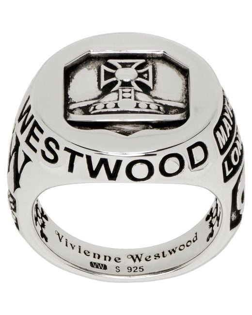 Vivienne Westwood Metallic Lancelot Chevalier Ring for men