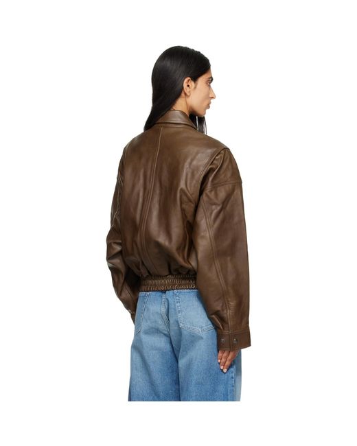 Staud Brown Eugene Leather Jacket