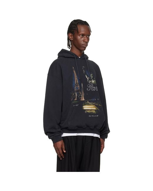 Vetements Black 'Paris' Tourist Hoodie for men