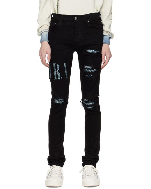 Amiri Black Crystal Jeans for men