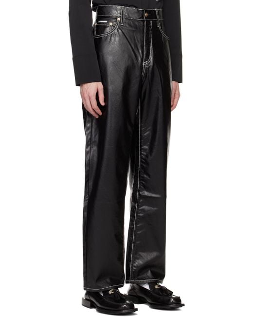 Eytys Black Benz Faux-leather Trousers for men