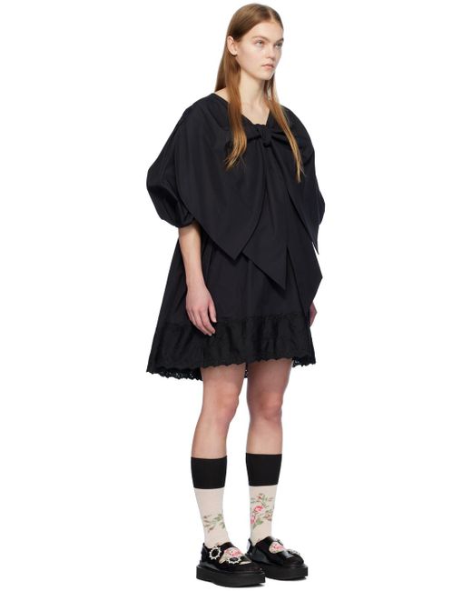 Robe courte noire à boucle Simone Rocha en coloris Black
