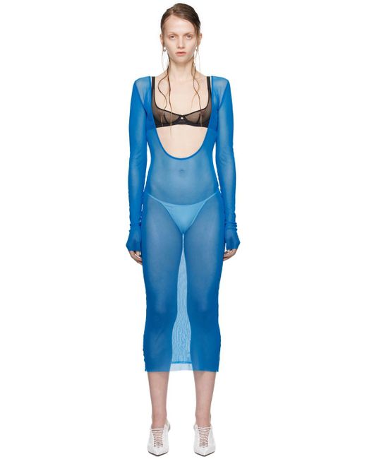 Jean Paul Gaultier Blue Shayne Oliver Edition Midi Dress