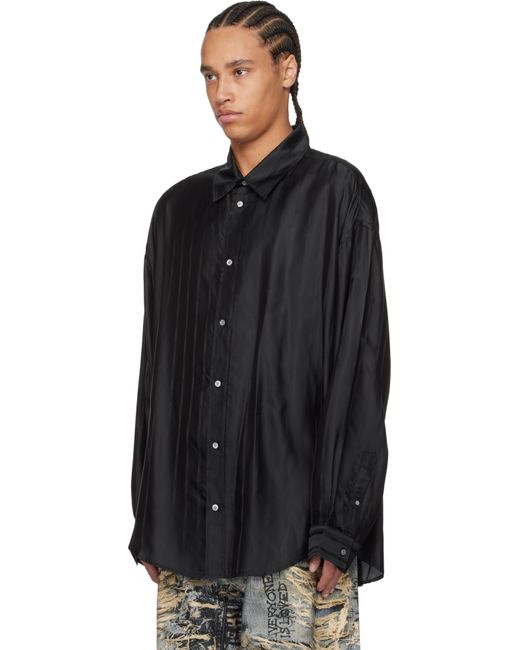 メンズ Acne ブラック ボタンアップシャツ Black