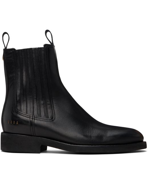 Golden Goose Deluxe Brand Black Leather Chelsea Boots for men