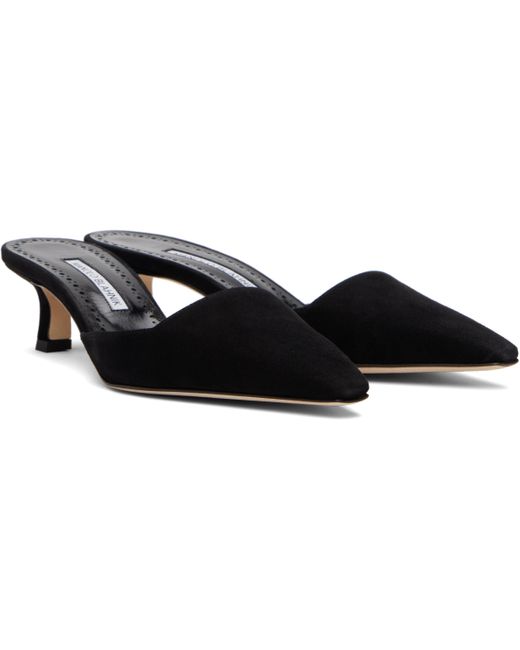 Manolo Blahnik Black Moiramu Heeled Sandals
