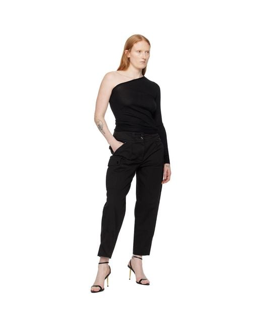 Tom Ford Black Pleated Cargo Trousers