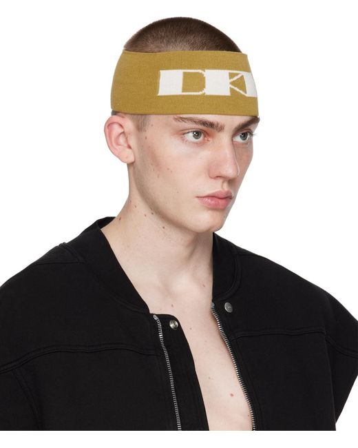Rick Owens Black Yellow 'drkr' Headband for men