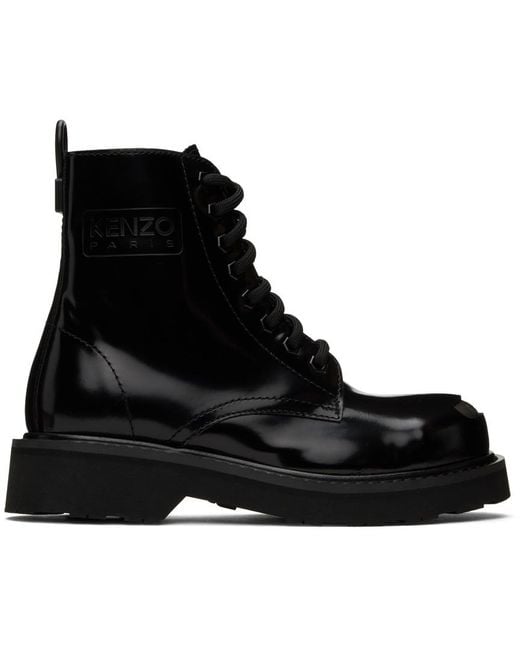 KENZO Black Paris Smile Boots for men