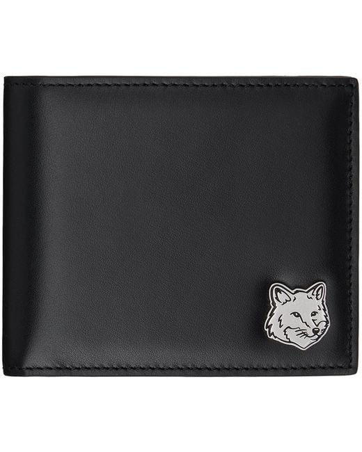 Maison Kitsuné Black Fox Head Bifold Wallet for men