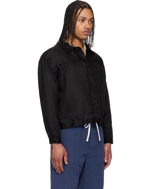 Black Linen Tracker Jacket by KAPTAIN SUNSHINE on Sale