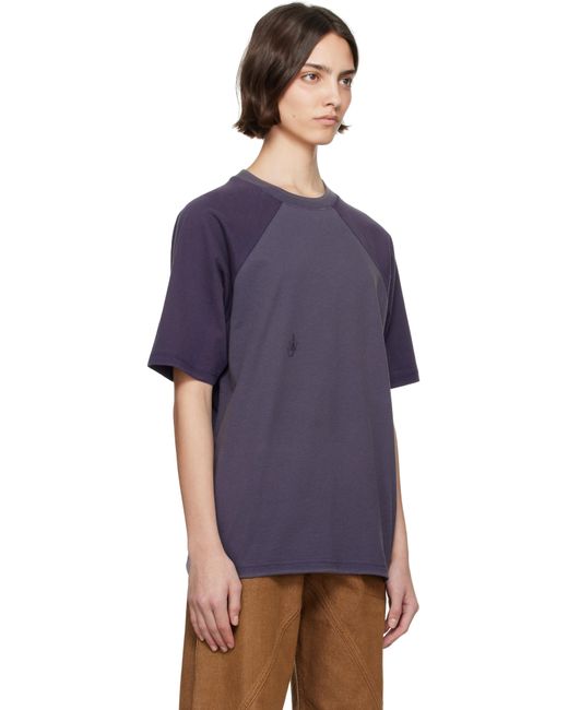 J.W. Anderson ネイビー ガーメントダイ オーバーサイズ Tシャツ Purple