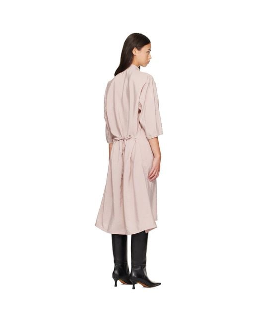 Lemaire Pink Soft Collar Midi Dress