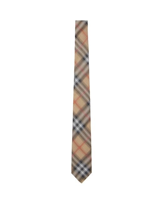 Burberry Black Check Silk Tie for men