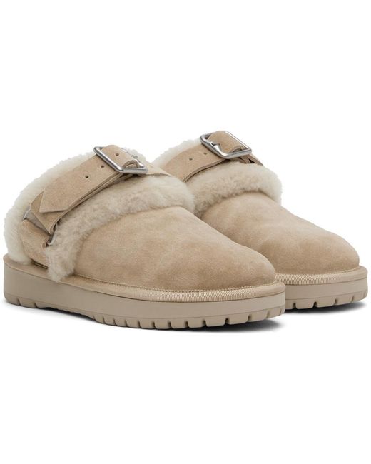 Burberry Black Suede & Shearling Chubby Slippers