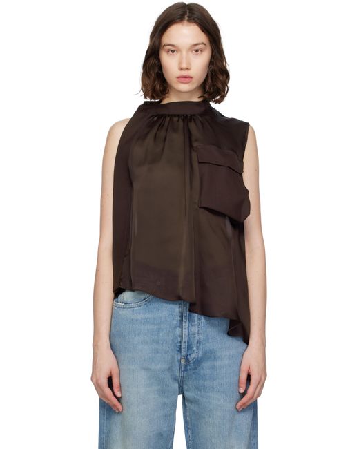 Sacai Black Suiting Mix Pullover Blouse