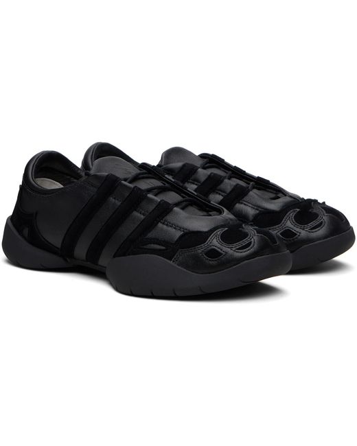 Y-3 Black Regu Leather Sneakers
