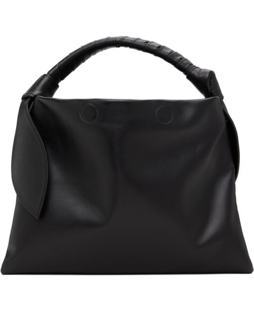 Toga Black Leather Ribbon Bag