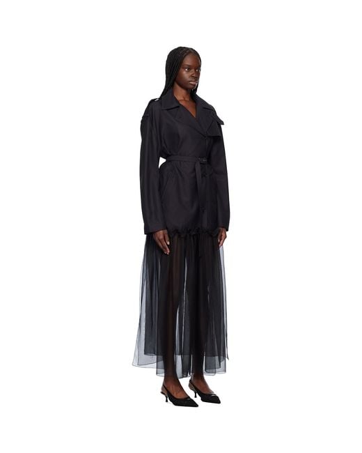Nensi Dojaka Black Mia Hybrid Trench Coat