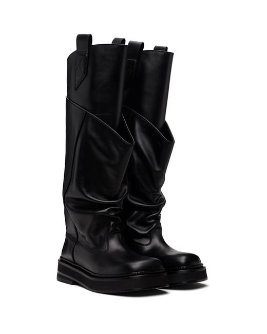The Attico Black New Robin Passeggiata Combat Boots
