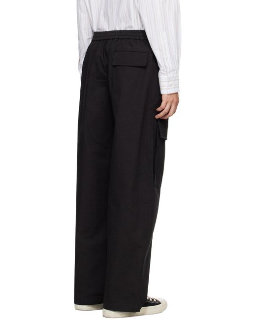 Pantalon cargo noir à logo brodé Acne pour homme en coloris Black