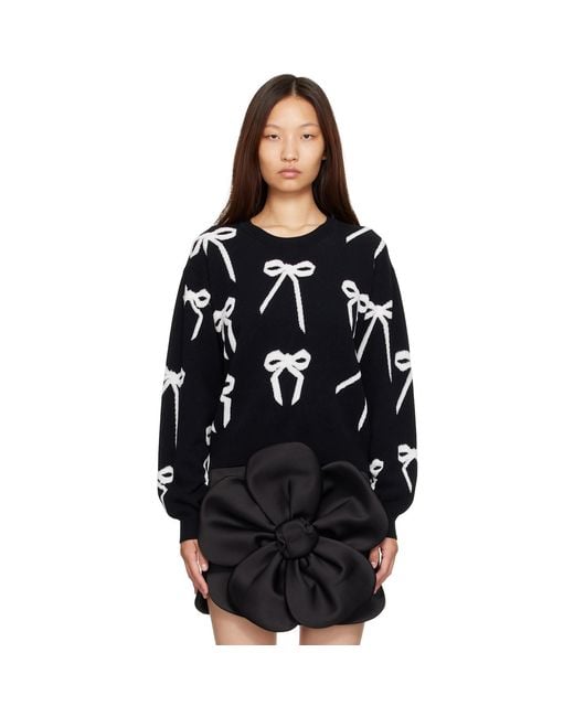 Marc Jacobs Black Bow Jacquard Sweater