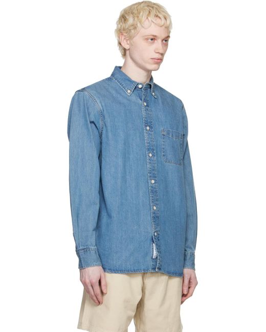 Adsum Blue Button-down Denim Shirt for men