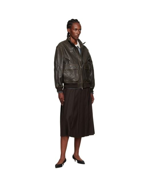 DUNST Black Stand Collared Leather Jacket