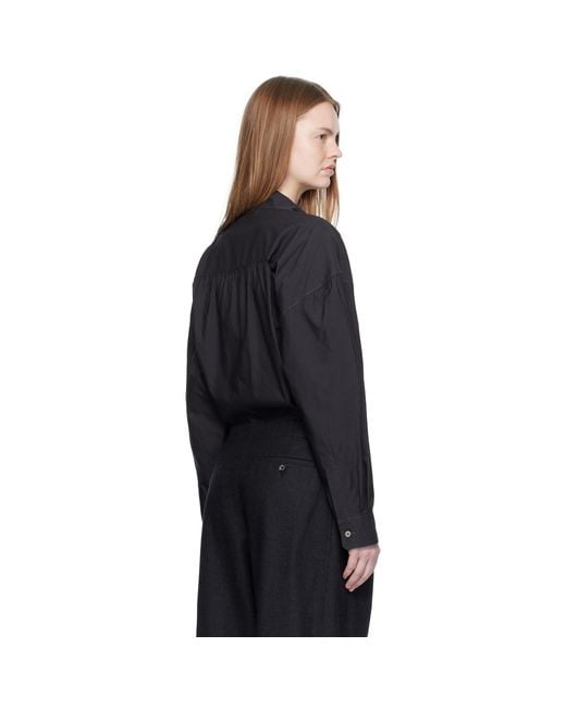 Lemaire Blue Straight Collar Twisted Shirt