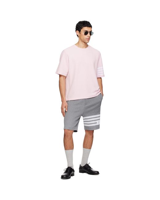Thom Browne Multicolor Textured Pique 4-Bar T-Shirt for men