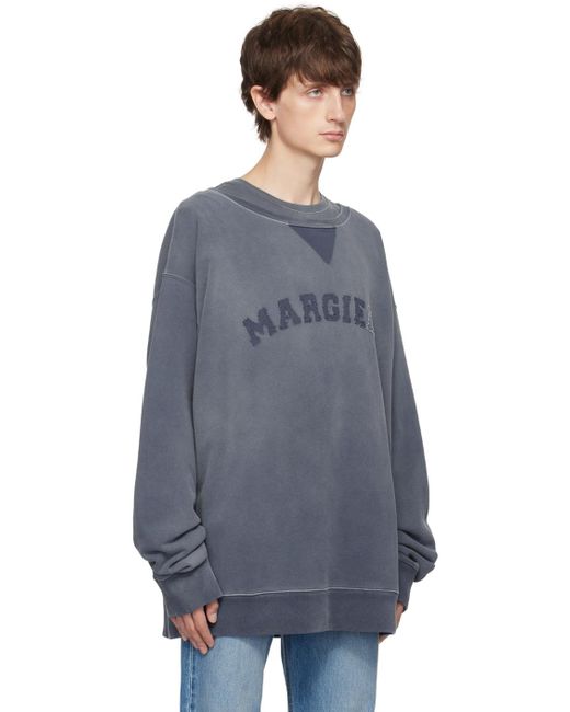 Maison Margiela Blue Faded Sweatshirt for men