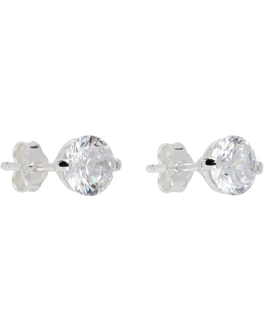 Hatton Labs Metallic Round Stud Earrings for men
