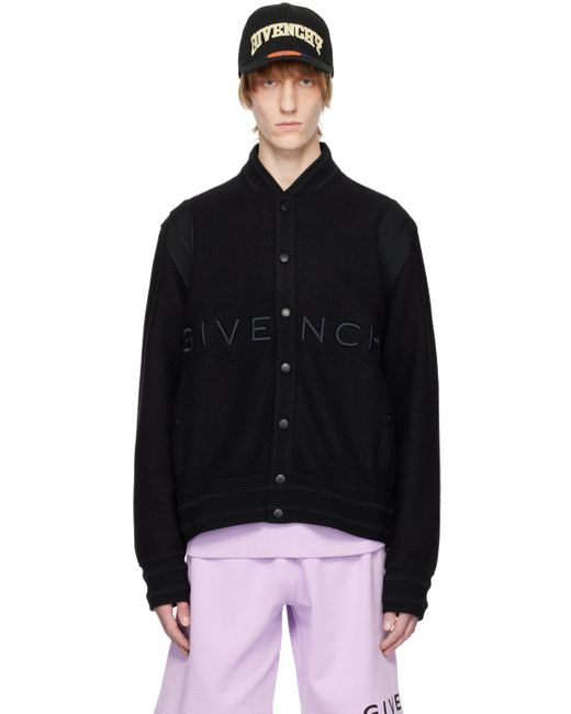 Givenchy Black Varsity Bomber Jacket for men