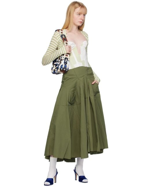 TALIA BYRE Green Pocket Maxi Skirt