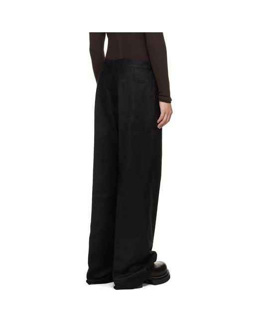 Rick Owens Black Tower Work Trousers for men
