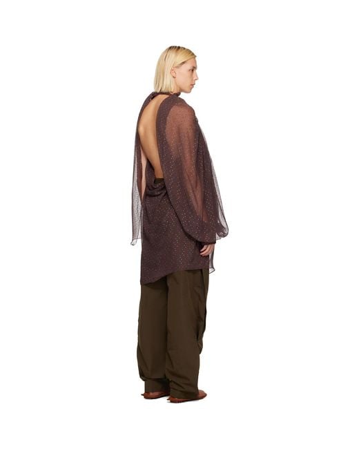 Kiko Kostadinov Brown Caspian Minidress