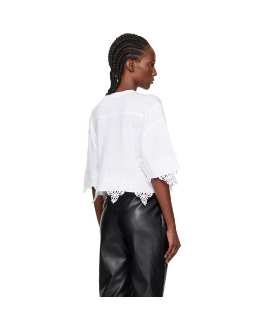 Balmain White Emblem Baseball T-Shirt