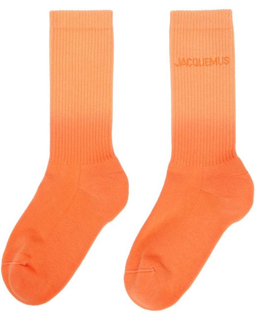 Jacquemus Orange 'les Chaussettes Moisson' Socks for men