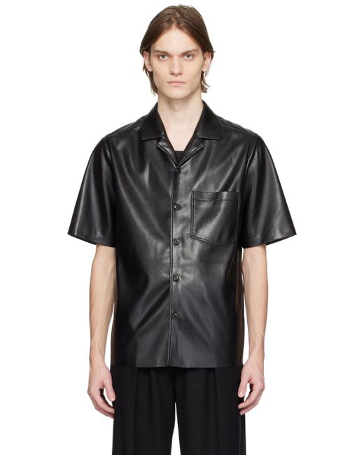 Nanushka Black Bodil Vegan-leather Shirt for men