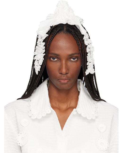 Róisín Pierce White Off- Swirl Shoot Woven Hair Clip