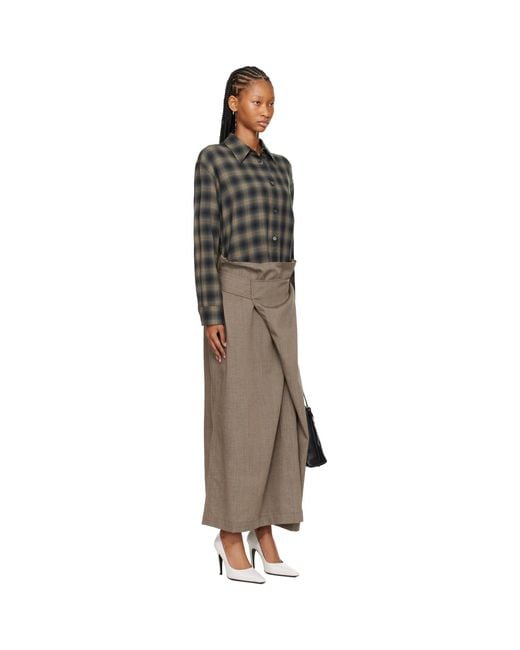 Our Legacy Multicolor Taupe Twisted Shirt Maxi Dress