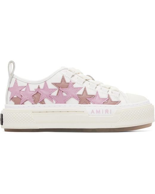 Amiri Pink Stars Court Low Sneakers