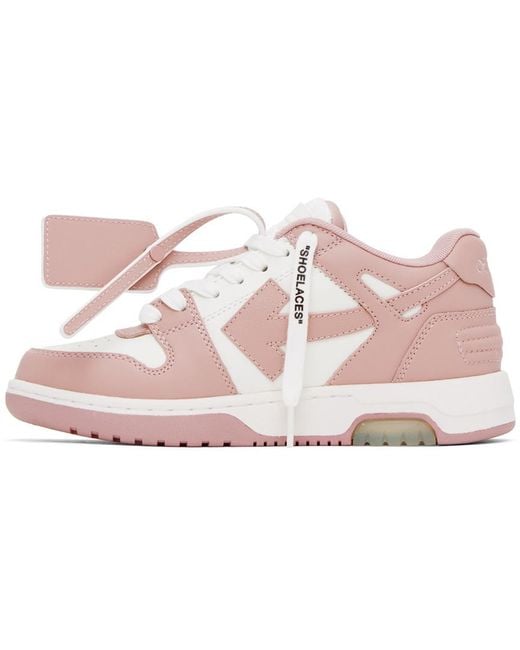 Off-White c/o Virgil Abloh Pink Off- Out Of Office Leather Sneakers