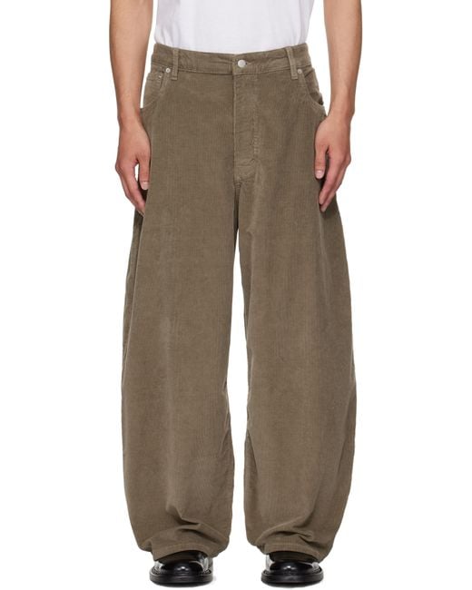 Studio Nicholson Brown Taupe Paulo Trousers for men