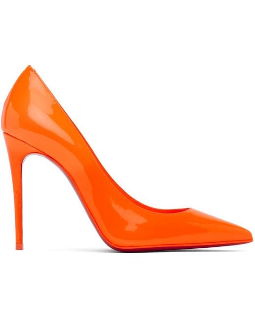 Christian Louboutin Orange Kate 100 Patent Pump