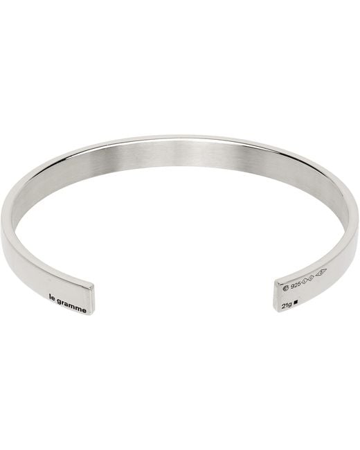 Le Gramme Black Ribbon 21G Bracelet for men