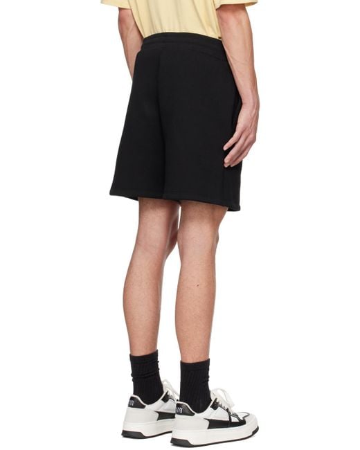 AMI Black Ami De Cœur Shorts for men