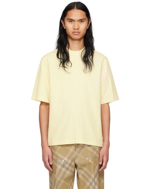 T-shirt jaune à carreaux Burberry pour homme en coloris Natural