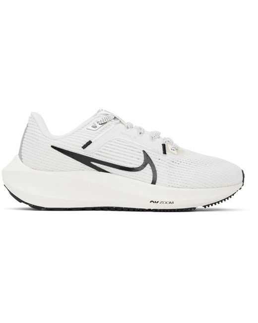 Nike White Pegasus 40 Sneakers in Black | Lyst